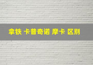 拿铁 卡普奇诺 摩卡 区别